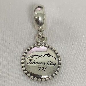 Pandora Johnson City Mountain Scene And Johnson City TN Charm, S925 Silver Jewel